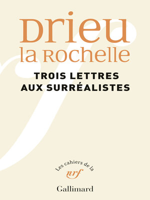 cover image of Trois lettres aux surréalistes